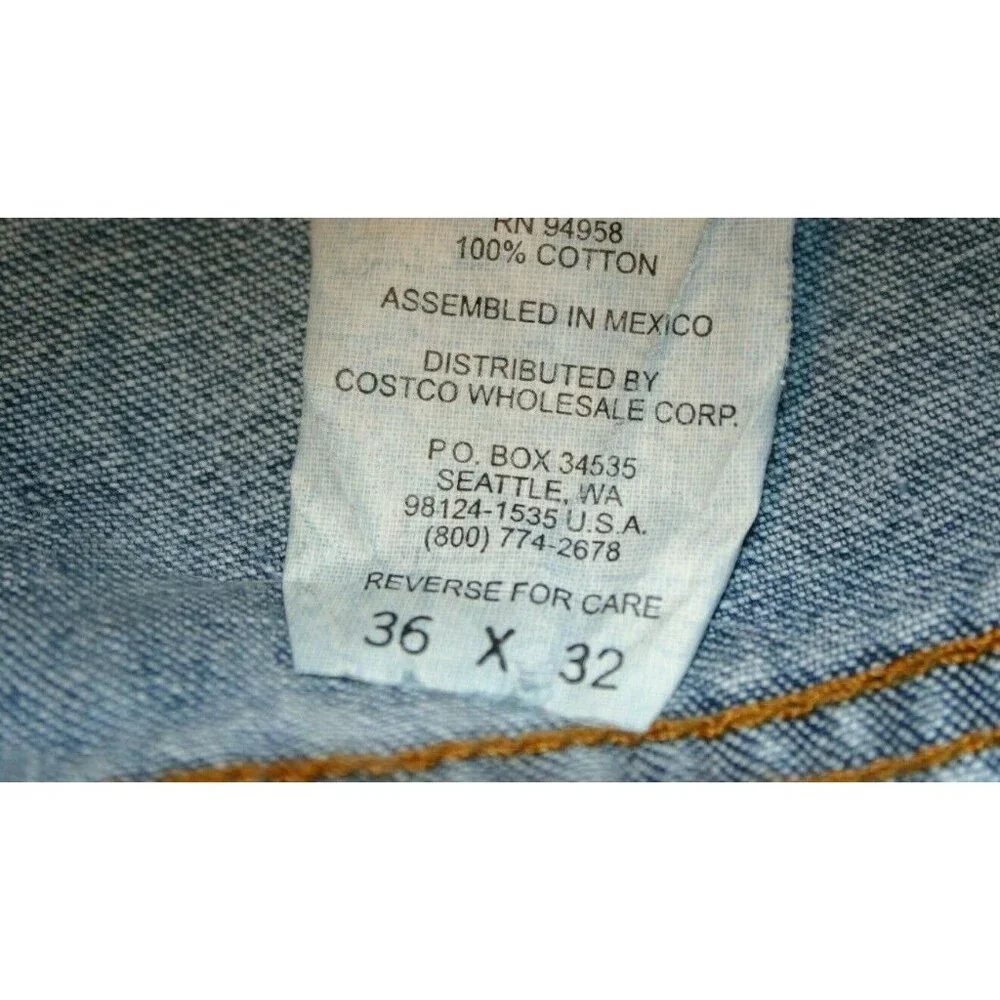 Kirkland jeans mens 35 x 31 Signature distressed straight blue